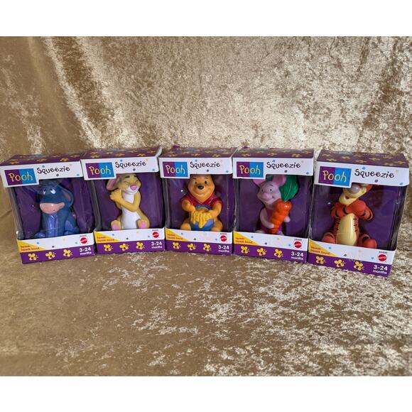 Mattel Pooh Squeezie Collection | 2000s | Winnie-the-Pooh Tigger Eeyore - Picture 1 of 9
